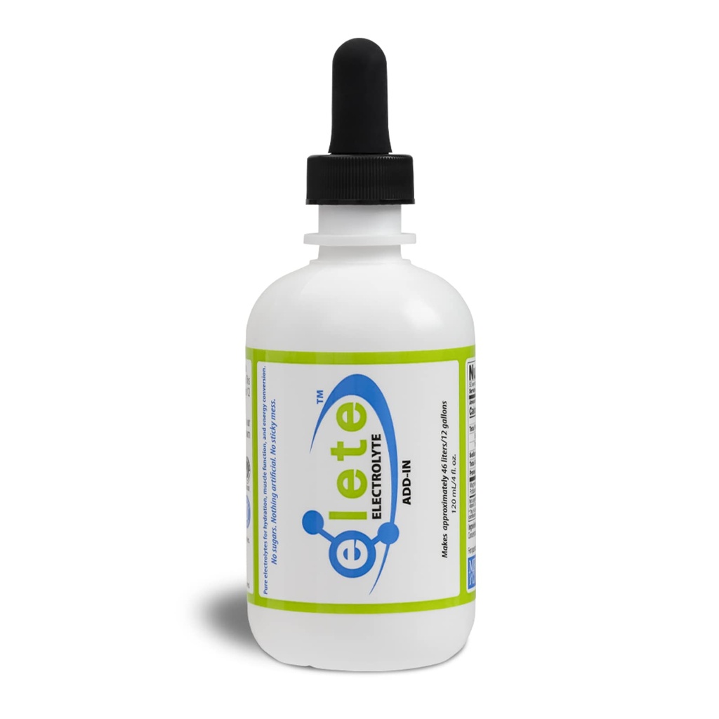 Elete Electrolyte Add-in Hydration Drops | Natrium, Magnesium, Kalium & Spår Mineraler | Osmakad, All Natural | Leg & Muscle Cramp Relief | Förvandla alla Dricka till en Sportdryck, 4 Ounce