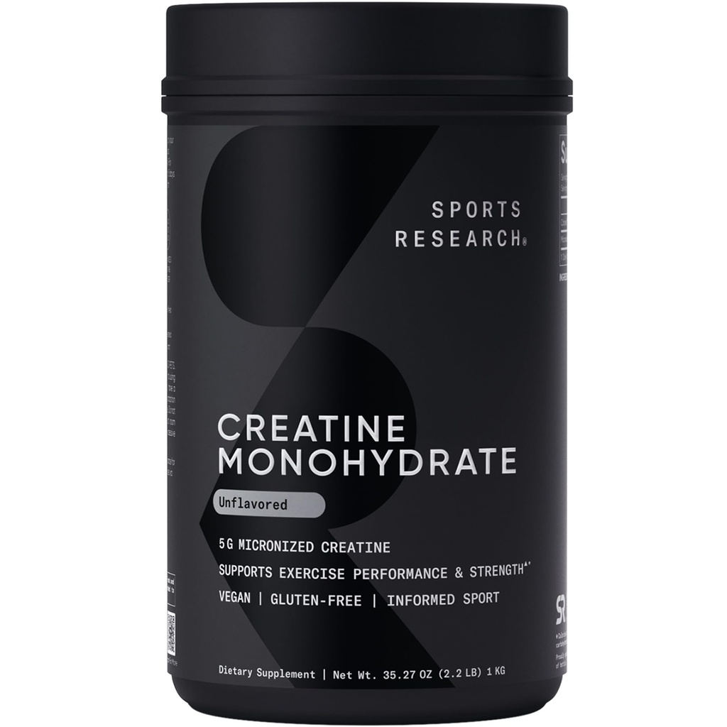 Urheilu Tutkimus Creatiini Monohydraatti - Gain Lean Lihas, parantaa suorituskykyä ja voimaa ja tukea harjoitus Recovery - 5 g Micronized Creatiini - 35,27 oz