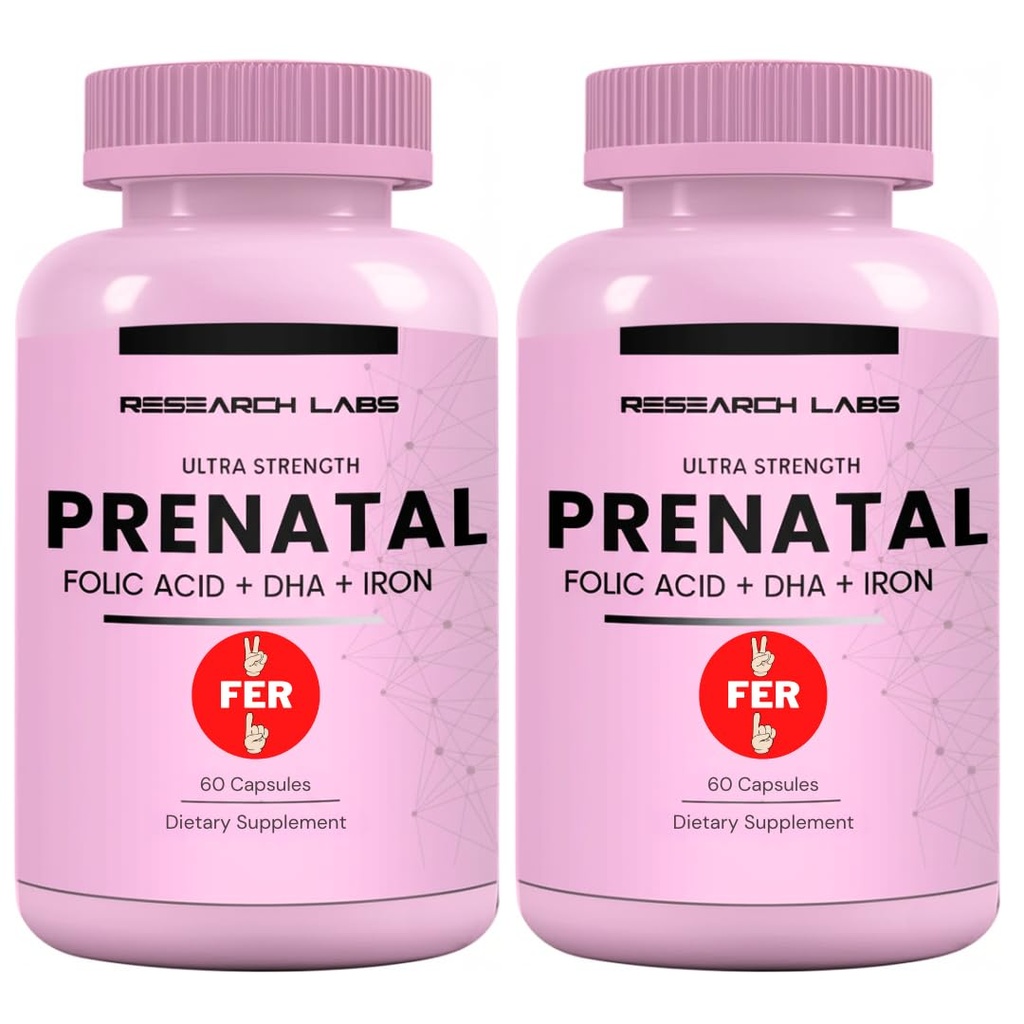 Tutkimus Labs Prenatal vitamiineja naisille 2 Fer 1 Ad: 6X Lisää Biosablet Methylated Folate Folic Acid MTHF 5 