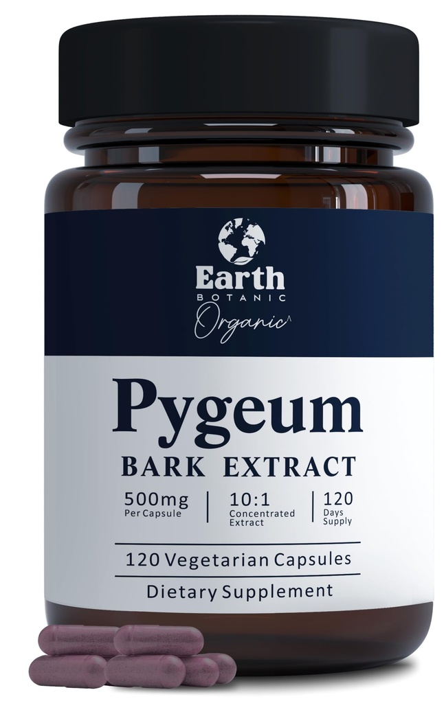 Pygeum Bark Extract 500mg 120 kapselia - kasviperäisten täydentää tukee Eturauhasten terveys, rakko, ja virtsateiden - Miesten terveys täydentää (kasvisruokaa, ei-GMO) 4 kuukautta tarjonta