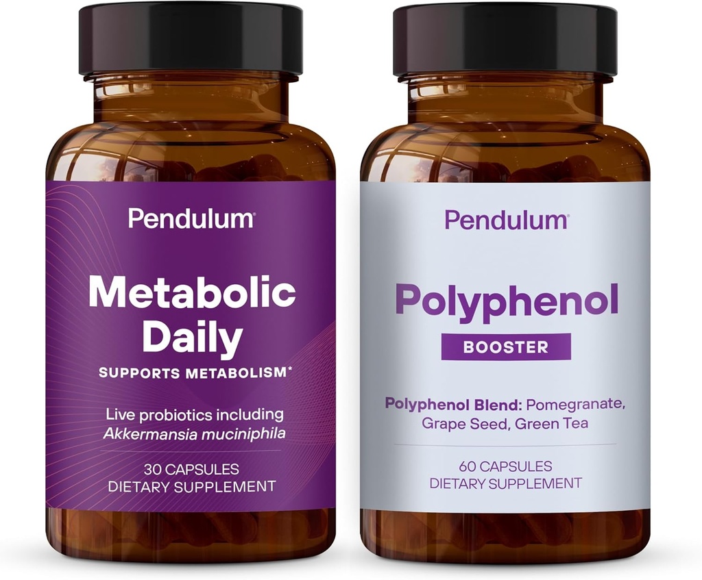 Pendulum Metabolic Daily & Polyphenol Booster Bundle - Proprietary Akkermansia Probiotic Supplement Blend för att förbättra Metabolism & Cardio Health