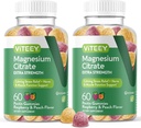 VITEEY Magnesium Gummies för vuxna - 170mg Magnesium Citrate Gummy för lugn, sömn, nerv- och muskelfunktionsstöd - Vegan, glutenfri - 120 greve