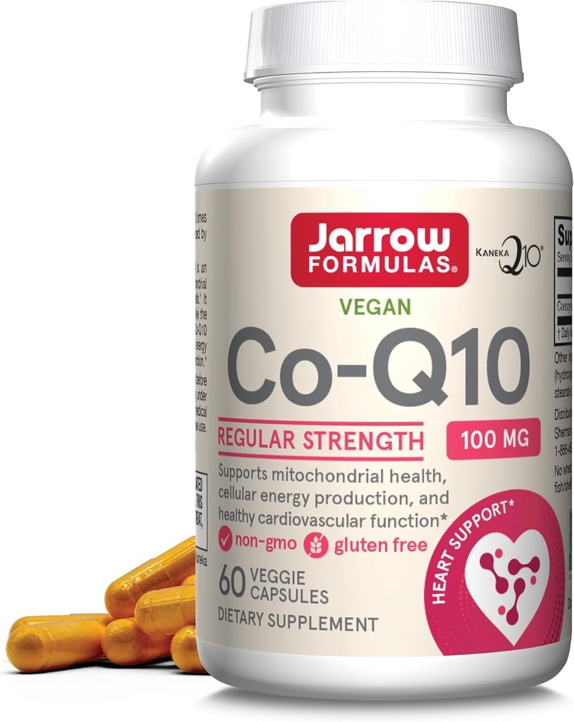 Jarow Formula Co-Q10 100 mg - 60 Kasviskapselit - Antioksidantti tuki Mitokondrioterveys, energian tuotanto ja sydän-ja verisuonitoiminta - jopa 60 tarjoilua