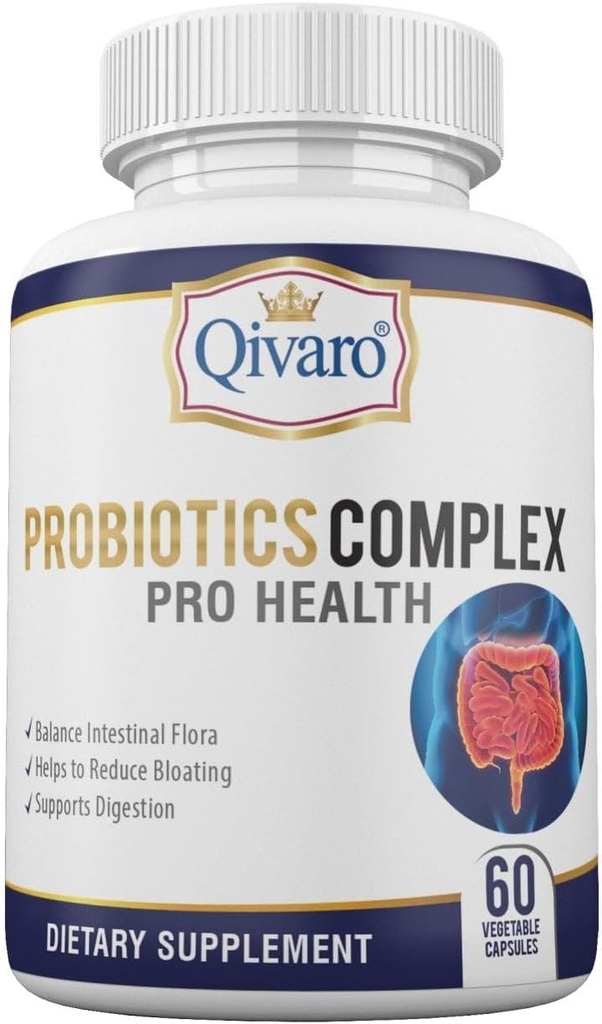 Probiootti Complex Pro Health - Ruoansulatuselimistön tasapaino ja immuunituki - Natural and Organic Supplement - Daily Probiotic Support - Vegan ja non-GMO - Made in USA 60 Kapseli