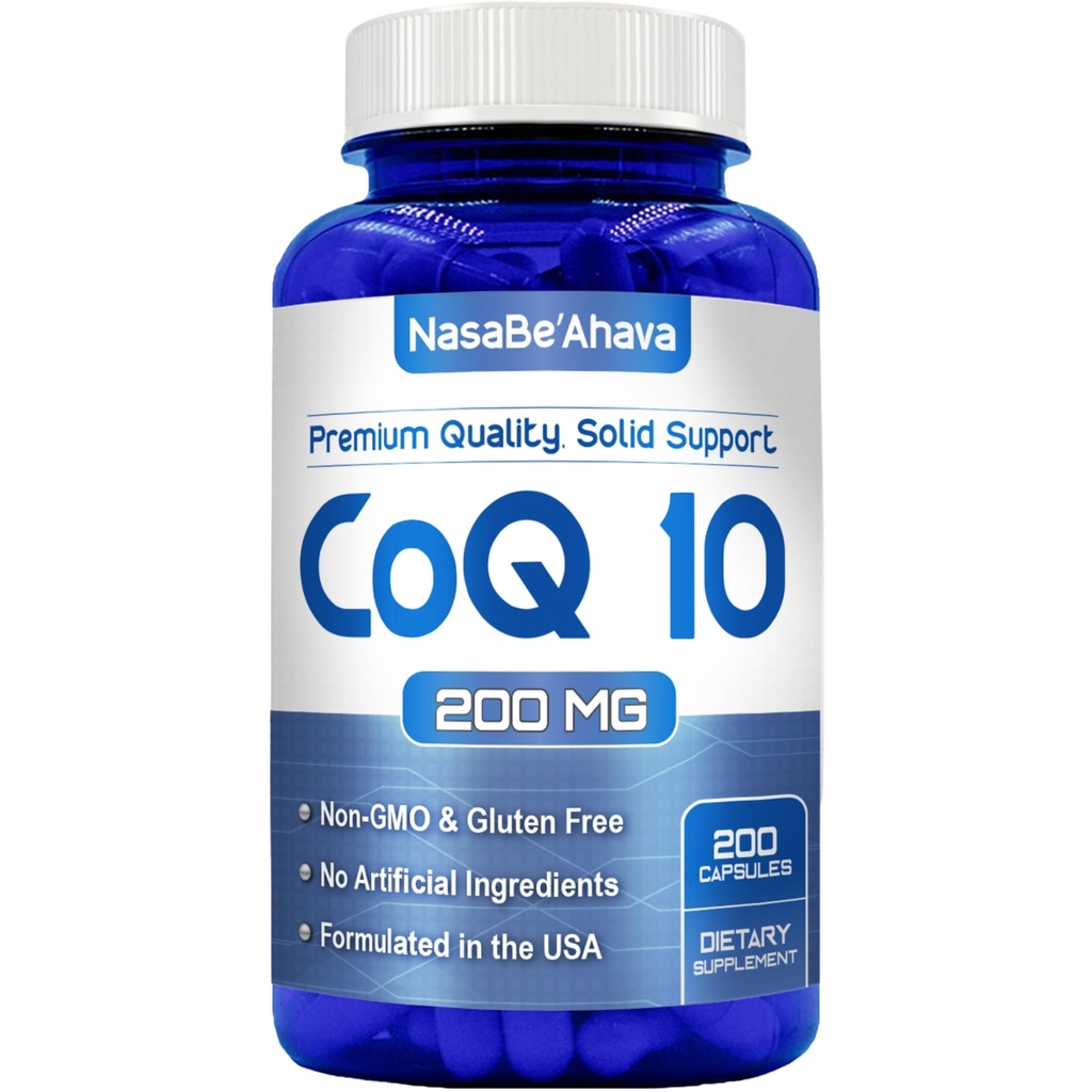 CoQ10 200mg kapselit ... vegan Friendly Coenzyme Q10 200mg Easy Absorption Ubikinone Supplement for Skin Heart and Energy Support