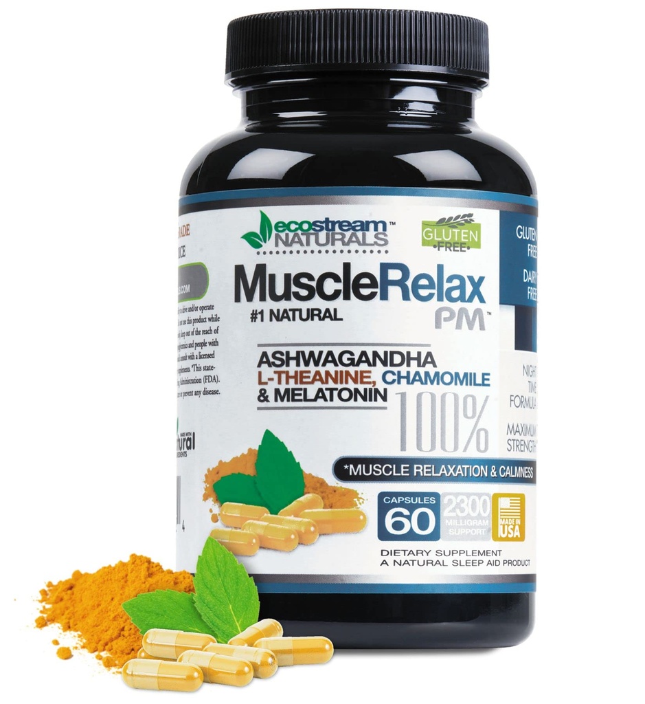 Natural Night-Time tuki lihas rentoutua PM - Yli 2300 Milligrammia vahvuus - Helppo yöaika kapselit levätä tukea magnesium, Ashwaganha, Valerian, intohimo kukka