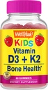 WellYeah-vitamiini D3 + K2 lapsille Gummies - D3-vitamiini 1000 IU, K2 100 MCG - Bone and Muscle Health Support, Natural Makuja, GMO vapaa, gluteeniton, Vegan - K2 D3-vitamiini täydentää - 60 Gummies