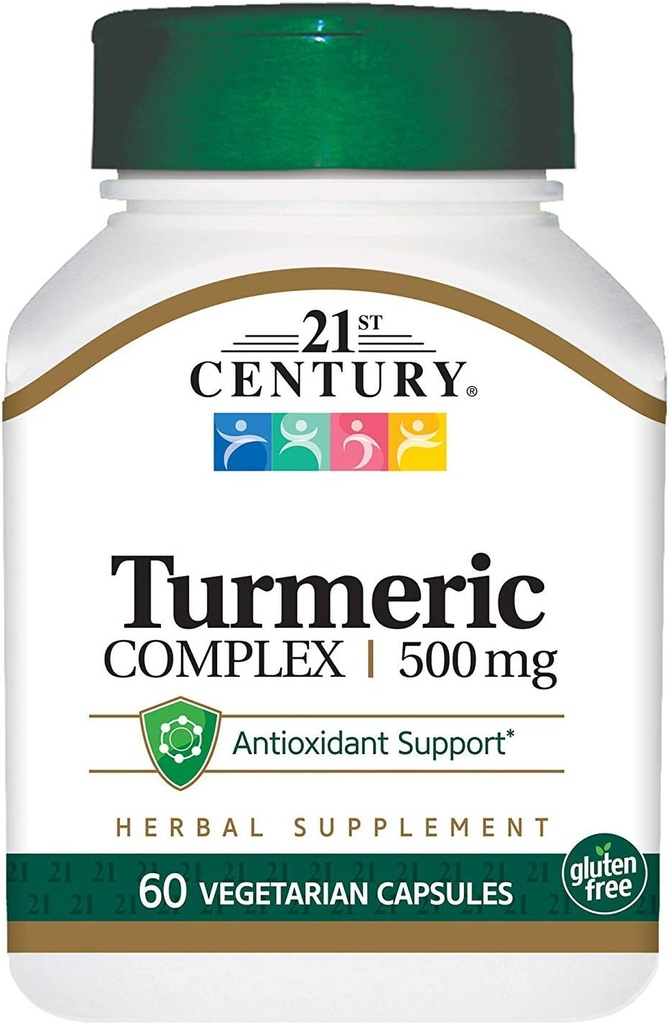 2000-luvun Turmeric Complex 500 mg - 60 kasvissyöjäkapselia, 4 kpl pakkaus