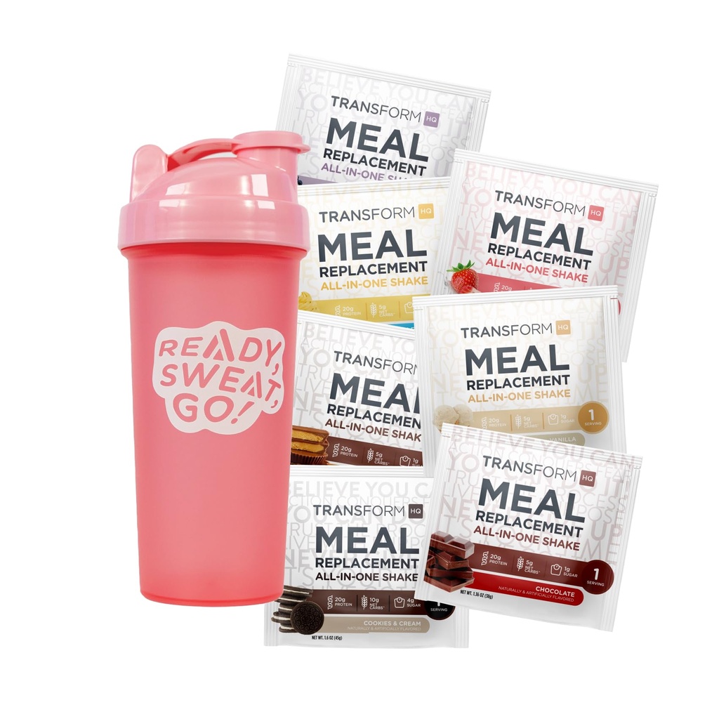 TransformHQ Aterian korvaaminen Shake Variety Box kanssa vaaleanpunainen Shaker, 7 yhden Selving Shake Packs