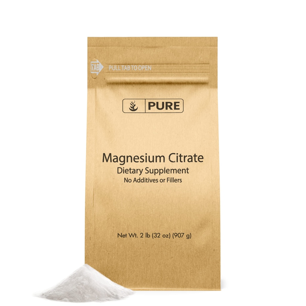 Puhtaat alkuperäiset ainesosat Magnesiumsitraatti (2lb) Magnesiumlisä, makuamaton, liuottaa helposti
