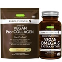 Vegan Vanilla Collagen Protein Powder & Vegan Omega-3 Bundle, Complete Collagen Boosting Formula & Sustainable Algae Oil 1340mg, Igennus