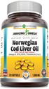 Amazing Omega Norwegian Cod Liver Oil (Omega-3, EPA/DHA) Supplement 