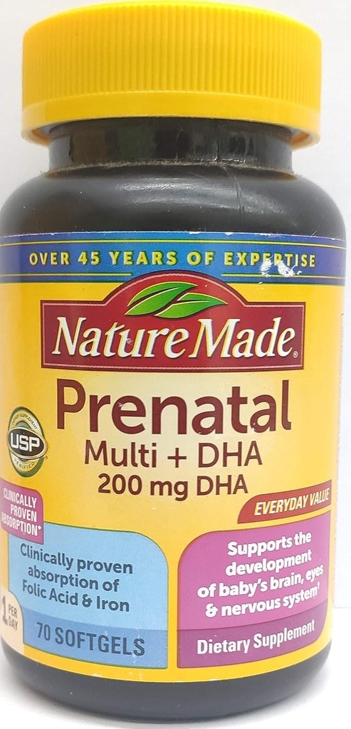 Nature Made Prenatal Multi + DHA, 70 mjukgels