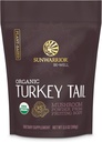 Sunwarrior Organic Turkey Tail Mushroom Powder | Turkiet Mushroom Immune Support | Microbiome Gut Health Support | 50 Servings 100g Pouch | Var bra