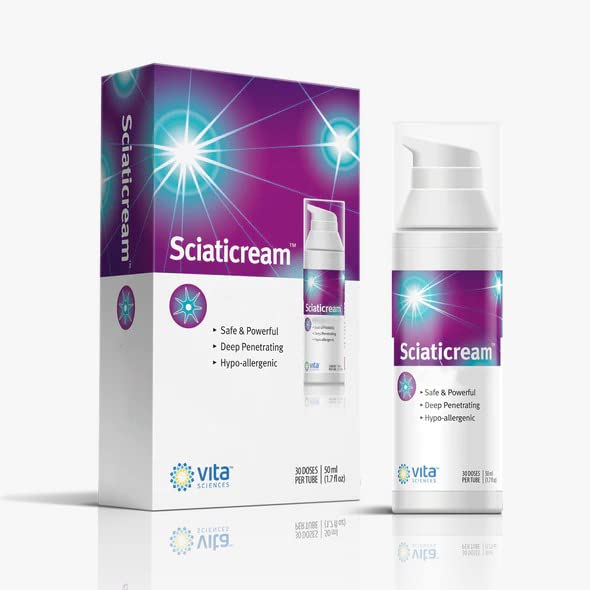 Vita Sciences SciatiCream - Cream for Sciatic Nerve Support Arnica, B1, B5, B6, MSM, Aloe ja Coconut Oil. Nopeasti toimia rauhoittava...
