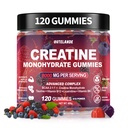 Kreatiini Monohydraatti Gummies 8000 mg miehille ja naisille, Creatiini täydennysosa tehostettu lihasten kasvua, energia Boost - L-Tauriini, sokeriton, vegaaninen, vadelma BlackBerry Blackberry maku-120