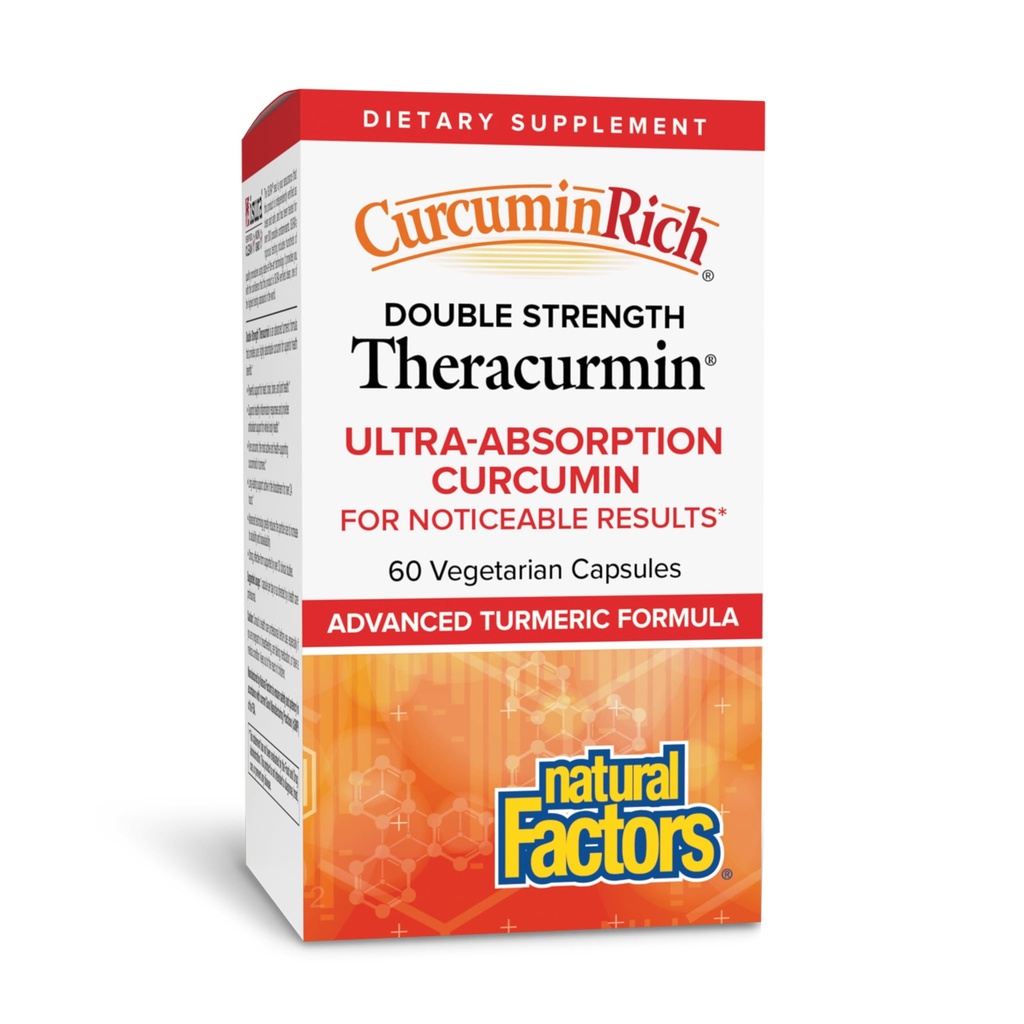 Luonnollinen tekijä, CurcuminRich Double Strength Theracurmin, 60 mg, Vain 1 kapseli päivittäin, Formuloitu Superior Imeytyminen, 60 Luku (Pakkaus 1)