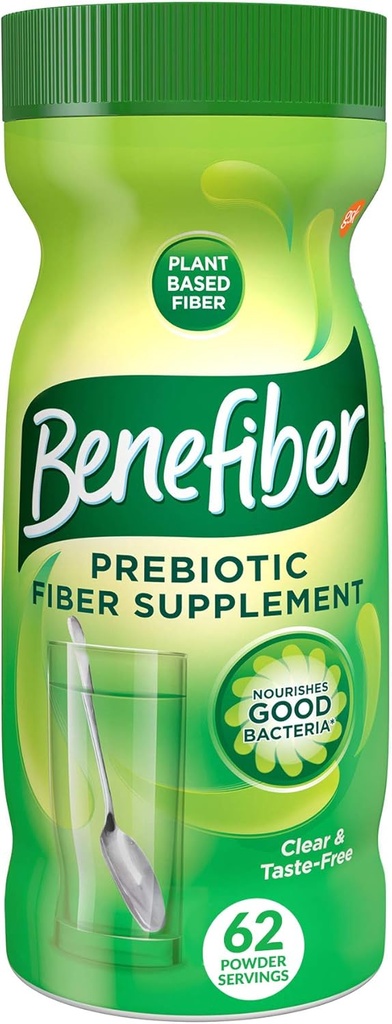 Benefiber Daily Prebiotic Fiber Supplement Powder för Digestive Health, Daily Fiber Powder, Unflavored - 62 portioner (8,7 Ounces)