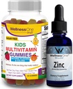 WellnessOne Liquid Sinkki & Kids Multivitamiini Gummies - Suuri Duo Boost energiaa, immuniteetti & Lapset