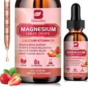 Magnesium Liquid Drop, Magnesium Glycinate Supplement Complex magnesium Taurate, Citrate, Kalsium, Kalium, Vitamiini, Sinkki - Tuki Rentoutumista, energiaa ja Bowel Health