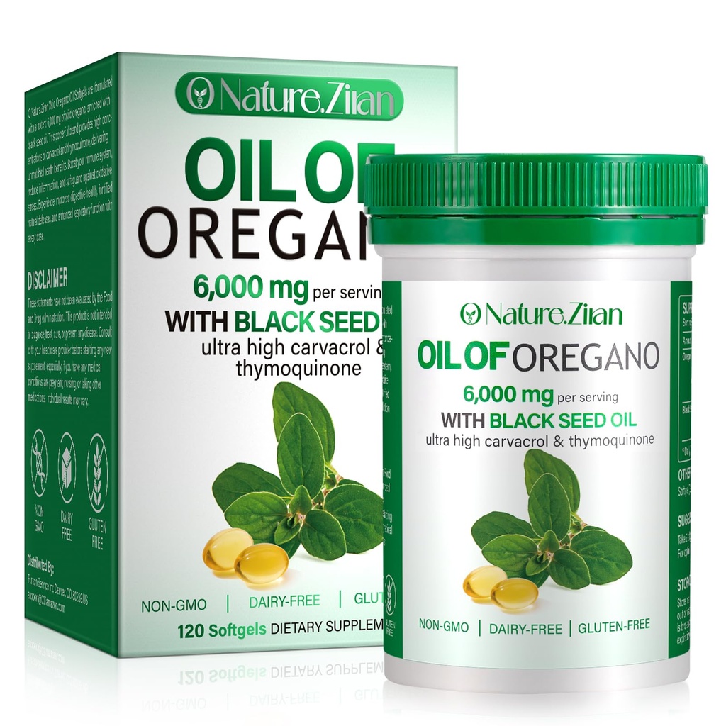 Oil of Oregano Softgel - Organic Oil of Oregano with Black Seed - 2 in 1, 120