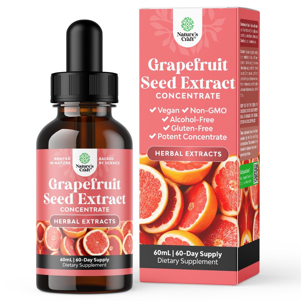 GSE Greippisiemenuute Liquid - One Drop Daily - Super tiivistetty viinirypälesiemenuute Nestemäisiä tihkuja Rikas Bioflavonoidit & Polyfenolit Gut Health & Immuuni tuki - 2OZ - 60 tarjoilut