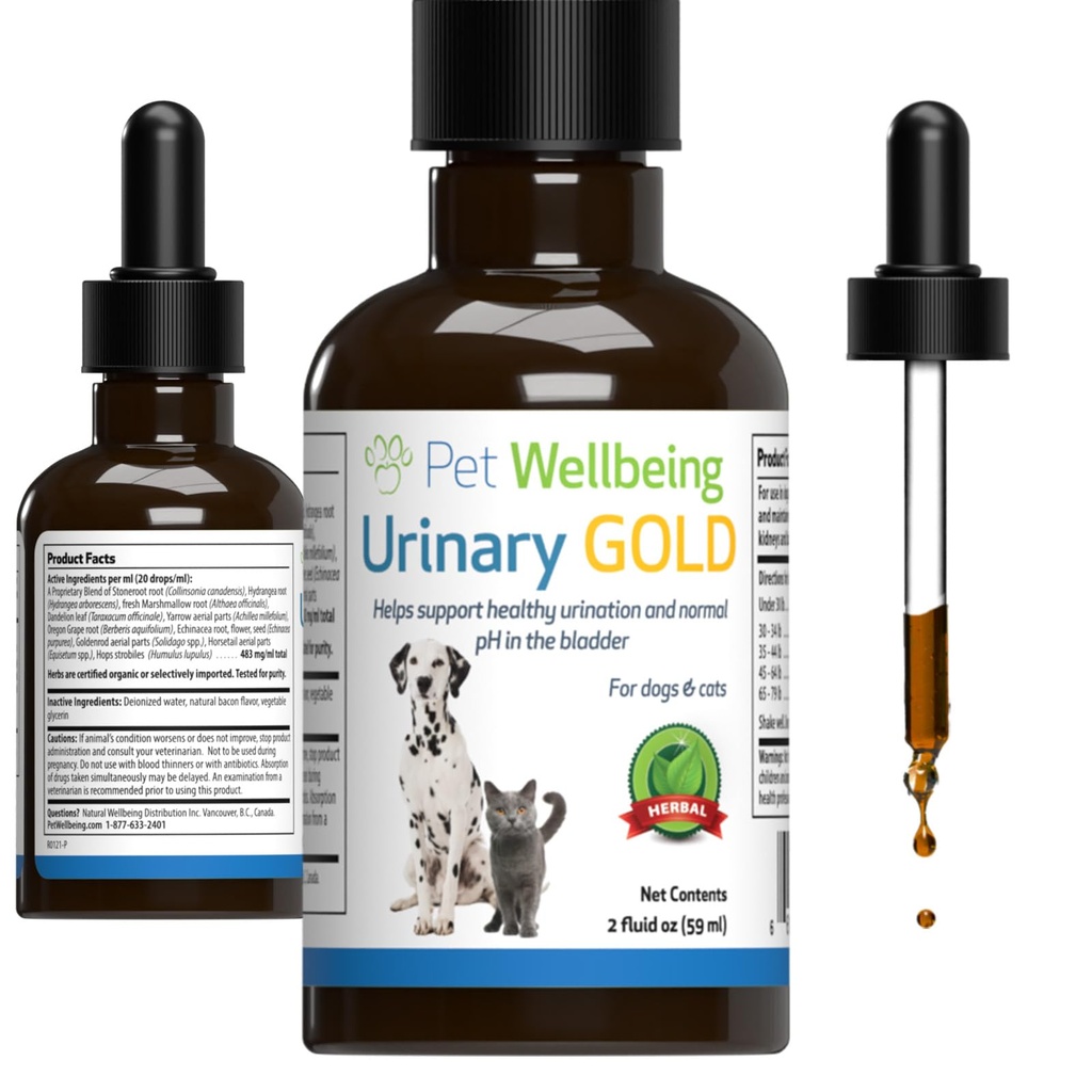 Lemmikki hyvinvointi Virtsa kultaa kissoille - Vet-Fomulated Multi-Herb virtsateiden tuki - Feline virtsarakon terveys ja virtsajärjestelmä hyvinvointi - kokonaisvaltainen kissa täydentää - nestemäinen Formula 2 oz (59 ml)