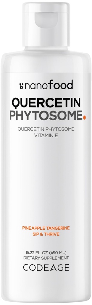 Koodaus Liquid Quercetin Phytosome Supplement, Quercetin 1000 mg Dihydraatti, 3-kuukautinen toimitus, Immuunituki, Sophora Japonica, E-vitamiini, Liposomaalinen toimitus, Vegan, ei-GMO, 15,22 fl oz