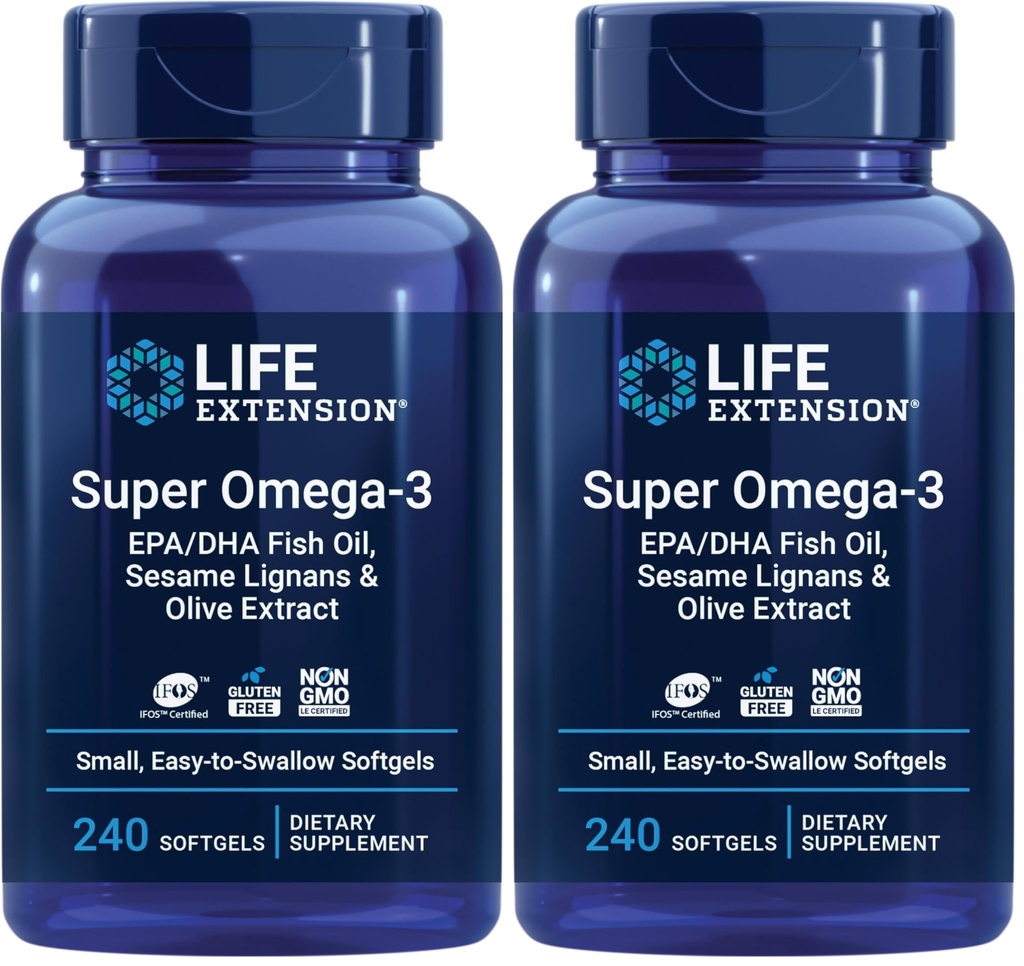 Life Extension Super Omega-3 EPA/DHA Fish Oil, Seesam Lignans & Olive Extract 