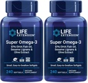 Life Extension Super Omega-3 EPA / DHA Fish Oil, Sesam Lignans & Olivextrakt - Hjärta, Hjärna, Inflammation Health Support, Gluten-Free, Lätt att Svälja, Non-GMO, 240 Softgels (Pack of 2)