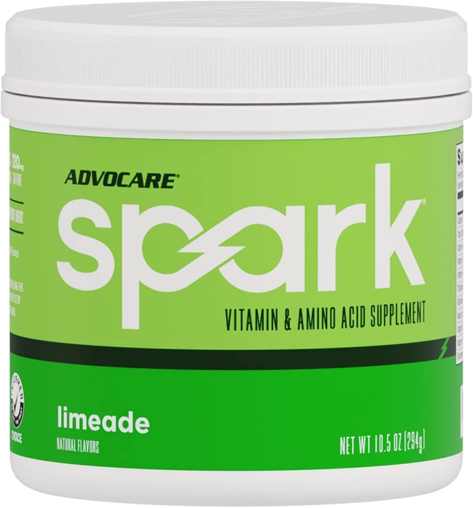 AdvoCare Spark - Energidryck Mix - Vitamin & Amino Supplement - Stöder Energi & Fokus - Portable Immune Support - Sugar-Free - Limeade (10)