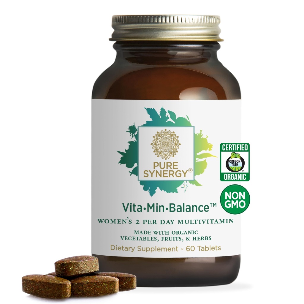 PURE SYNERGY Vita·Min·Balance ...Monivitamiini naisille, joilla on rauta ... Naiset... Päivittäinen monivitamiini valmistettu luomuvalmiste...