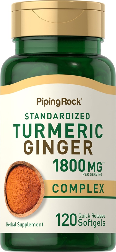 Piping Rock Turmeric ja inkivääri lisäravinteet ... 120 Softgel-kapselit ...