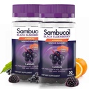 Sambuco Mustaselja Gummy C-vitamiini & Sinkki - Sambucus Elderberry Gummies immuunitukea, korkea antioksidantteja, gluteeniton, vegaaninen, vanderberry sinkki & C-vitamiini - 30 Count, 2 Pack
