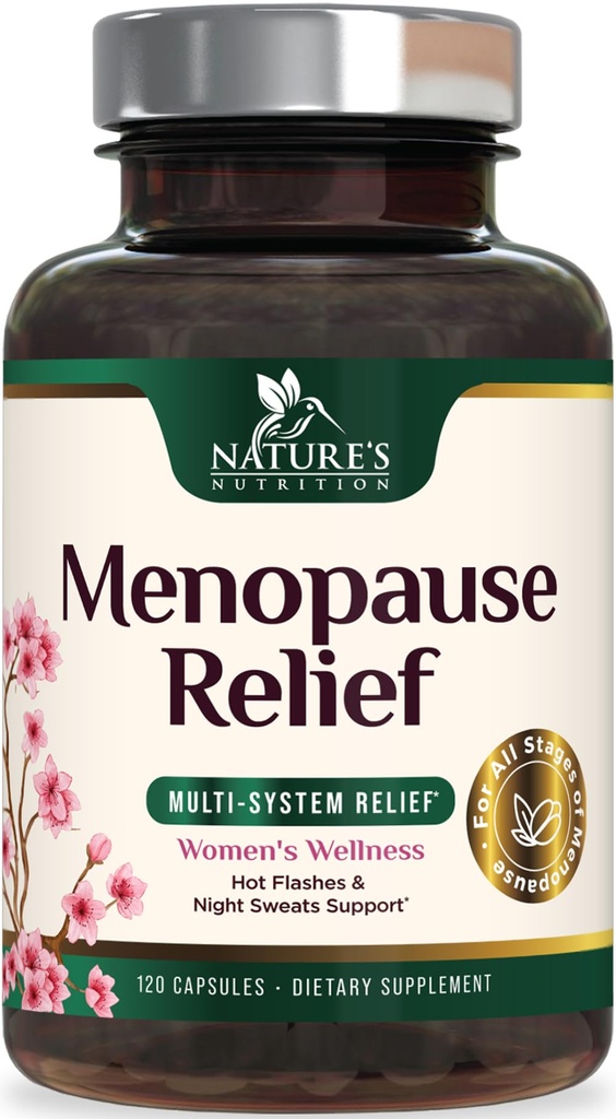 Vaihdevuodet lisäravinteet naisille - Menopause Relief Tuki Probiootit musta Cohosh, Natural Support Lisäravinteet miedot kuumat Flashs & Night Hweats & PH Balance Tuki täydentää - 120 kapselia