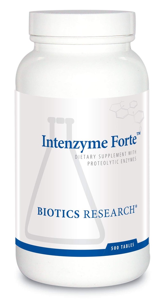 Biotics Research Intenzyme ForteTM Proteolytic Pancreatic Enzymes, Pancreatin, Bromelain, Papain, Lipase, Amylase-Supplement Supports Healthy Protein Digestion-Immune & Circulatory Function 500 Tablets
