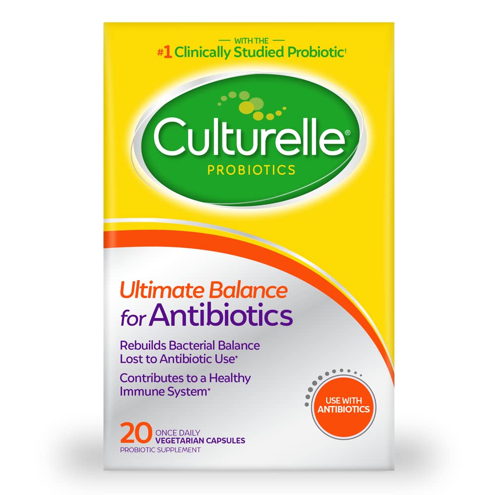 Culturelle Probiotics Ultimate Balance Probiotic för användning med antibiotika - 20 greve - Probiotiska kapslar hjälper till att återställa bra bakterier förlorade under antibiotisk användning och bidra till ett hälsosamt immunsystem