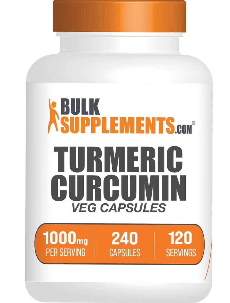 BulkSupplements.com Turmeric Extract kapselit - Turmeerinen lisäravinteet, kurkuma Curcumin täydentää 1000 mg - Gluteeniton, 240 Veg kapselit (pakkaus 1)