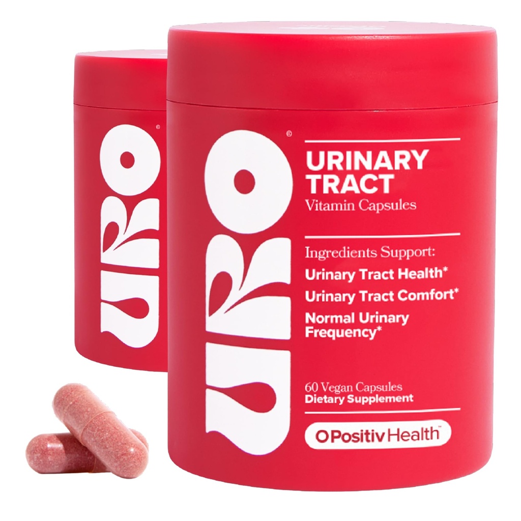 O Positiv URO Urinary Tract Health Supplement for Women, 60 Count (Pack of 2) - Urinary Support Vitamins med Pacran Complete Cranberry Extract, D-Mannose, & Vitamin C - Vegan & Gluten-Free