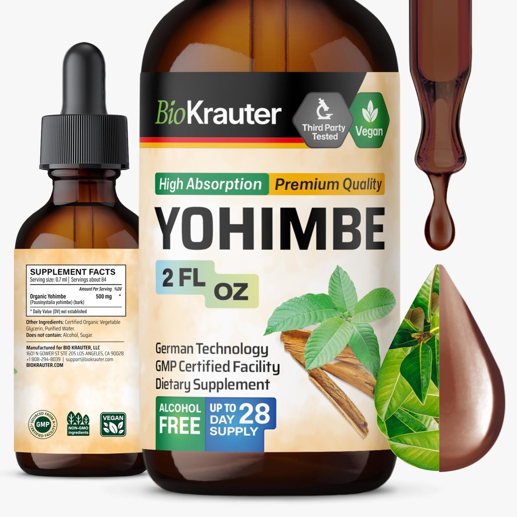 BIO KRAUTER Yohimbine - Vegan Yohimbe Supplements för män och kvinnor