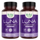 Nested Naturals Luna Sleep Aid - Non-Habit Muodostaa Natural Unelma pillereitä aikuisille luonnollisesti lähdettyä ainesosat - Valerian juuri, melatoniini, kamomilla, sitruunan balsamia, ja lisää - 120 Vegaani kapselit