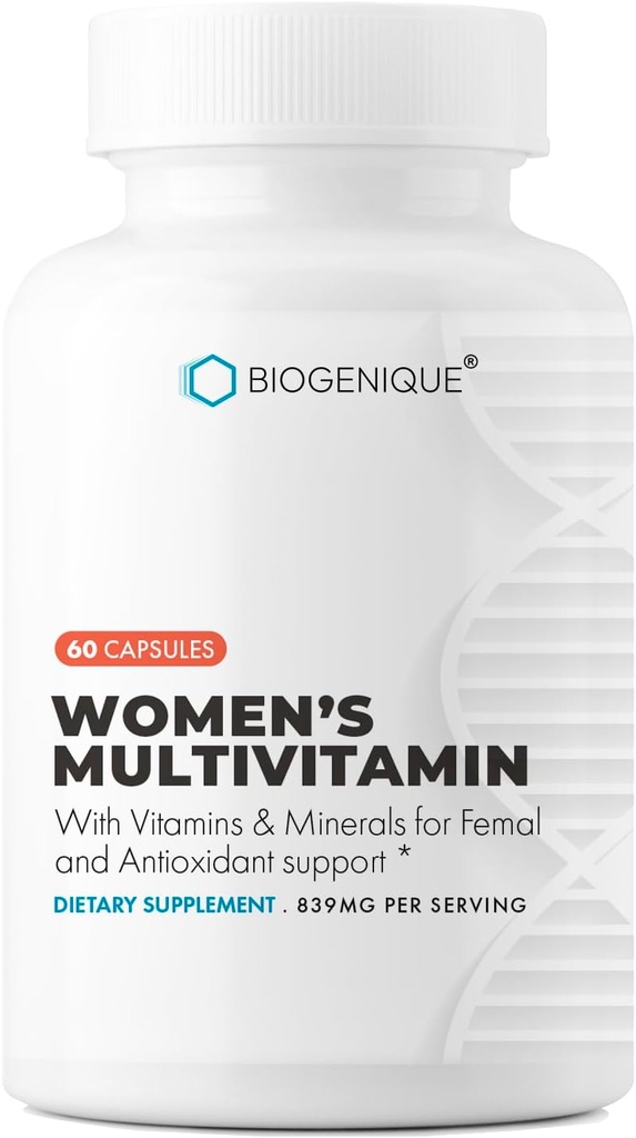 Naiset monivitamiini, A-, C-, D-, E-, B-6- ja B-12-vitamiinit, energian aineenvaihdunta, luu- ja immuunituki, 60 kapselia