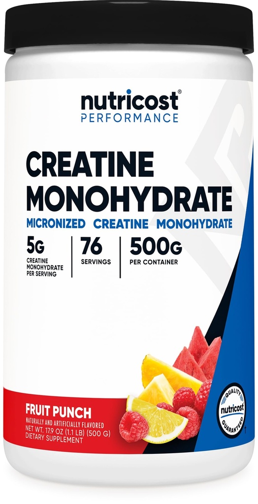Nutricost Creatiini Monohydraattijauhe (Fruit Punch, 500 Gram)