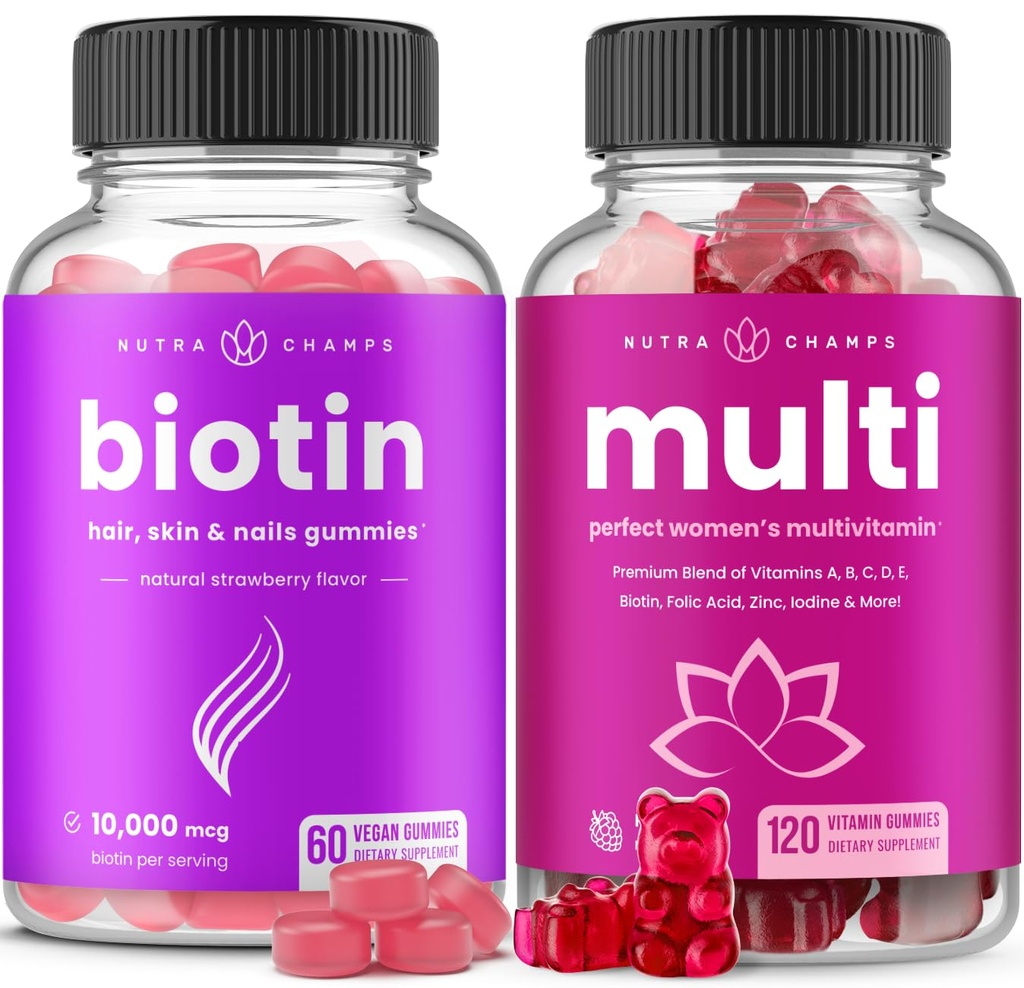 NutraChamps Biotin Gummies and Women Multivitamiini Gummies