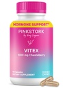 Pink Stork Organic Vitex 1000 mg Chaste Tree Berry ... Kasvipohjainen tuki perimenopaussille & Hormonaali Harmony... auttaa ylläpitämään sykliä Säännöllisyys & terve Progesterone Balance... 60 vegaanikapselia