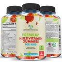 Premium Multivitamin Gummies för småbarn och barn - Chewable Essential Daily Vitamins A, C, D3, E, B6, B12, Biotin - Ingen High-Fructose-Corn-Syrup eller Artificial Sweeteners - 60 Gummies, 30-dagars leverans