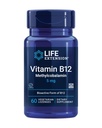Life Extension-vitamiini B12 Methylcobalamiini, Nerve Health Supplement, Kognitiivinen tuki, energia-vitamiini, metyylikobalamiini B12, 5 mg, Quick-solving, Gluteeniton, ei-GMO, kasvissyöjä, 60 lesbot