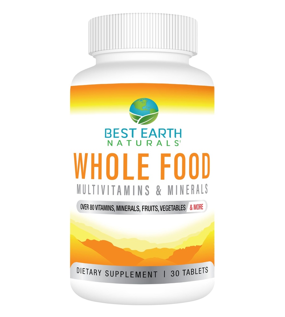 Best Earth Naturals Koko ruoka Multivitamiinit & Mineral Vegan Formula hedelmiä, vihanneksia, Probiootti Blend ja enemmän, 30
