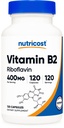 Nutricost B2-vitamiini (Riboflaviini) 400 mg, 120 kapselia - Gluteeniton, ei-GMO