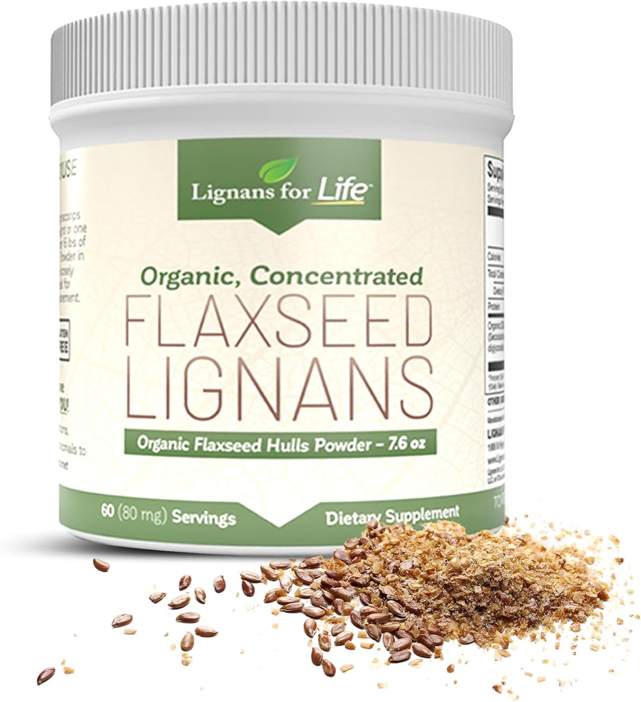 Lignans for Life - Natural Bulk Ground Pellavansiemenjauhe - Omega 3 & 6 rasvahapot täytetyt korkea kuitu antioksidantteja - Tuki Terve sydän ja hiukset, terve immuunijärjestelmä - 60 tarjoilua 80 mg per välilehti, 1 pakkaus